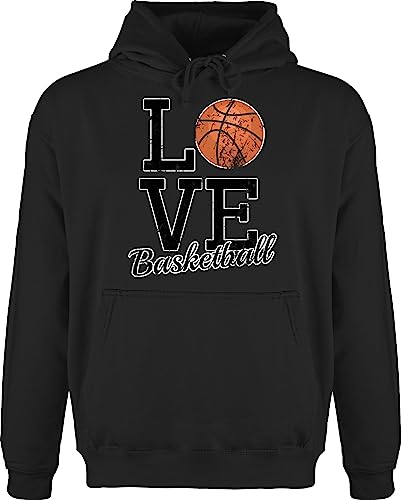 Hoodie Herren Pullover Männer - Trikot Ersatz Training - Love Basketball - L - Schwarz - hoodies hoodies/pullis pulli mit kapuze hoody basketballer korbball fun-kapuzenpullover i hoddies/pullies von Shirtracer