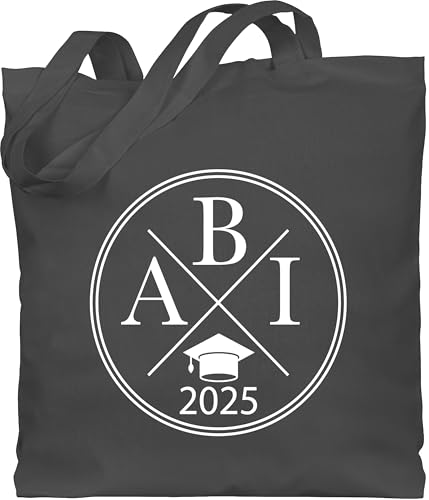 Shirtracer Baumwolltasche - Abitur & Abschluss - Abi 2025 Hipster X - Unisize - Dunkelgrau - abigeschenk abiturgeschenke schulabschluss 24 bauwollbeutel abiturgeschenk geschenke zum bestandenen von Shirtracer