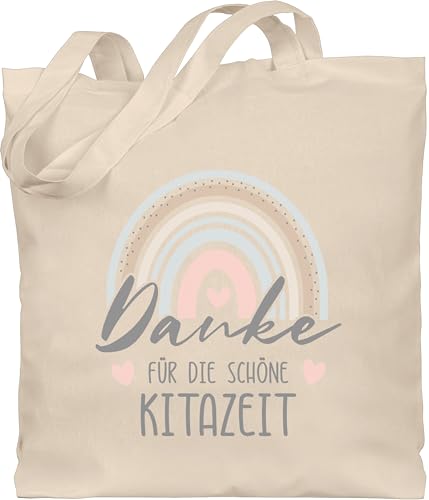 Baumwolltasche - Erzieher - Taschen - Danke für die schöne Kitazeit Boho Regenbogen - Unisize - Naturweiß - geschenk erzieherin erziehertaschen kindergärtner kita tasche geschenke erzieherinnen von Shirtracer