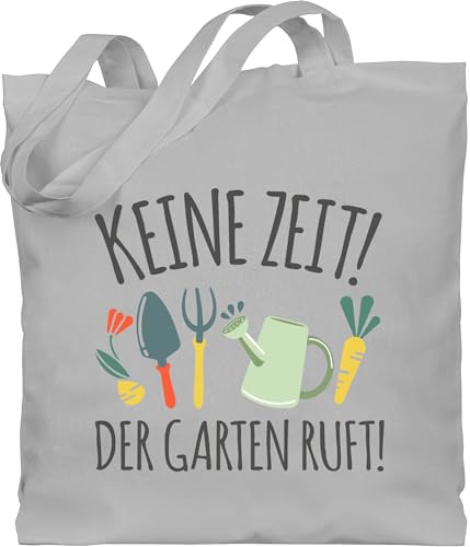 Shirtracer Baumwolltasche - Hobby Outfit - Keine Zeit Der Garten ruft I Geschenk Gärtner I Hobbygärtner I Gartenliebhaber - Unisize - Hellgrau - garten-geschenke garden stoffbeutel von Shirtracer