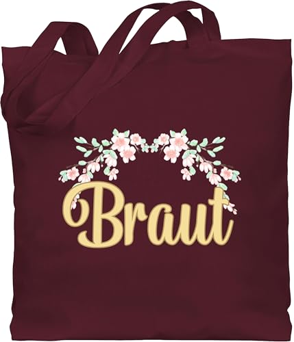Shirtracer Baumwolltasche - JGA Junggesellenabschied Frauen - Braut - Kirschblüten - Unisize - Bordeauxrot - heiratsantrag überraschung tasche bachelorette party bridemaid stoffbeutel jutebeutel von Shirtracer