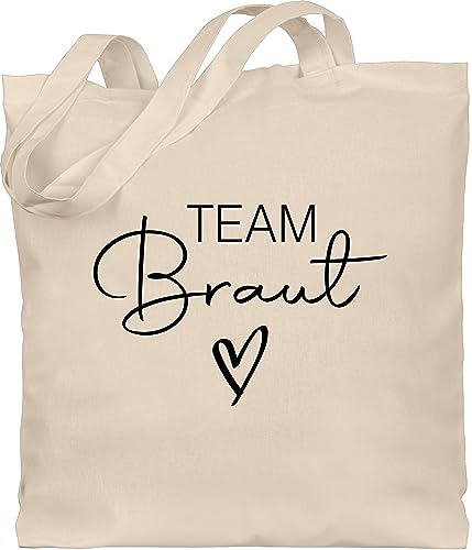 Baumwolltasche - JGA Junggesellenabschied Frauen - Team Braut Crew Bride - Unisize - Naturweiß - beutel tasche bachelorette party jutebeutel stoffbeutel aus baumwolle jungesselnabschied taschen von Shirtracer