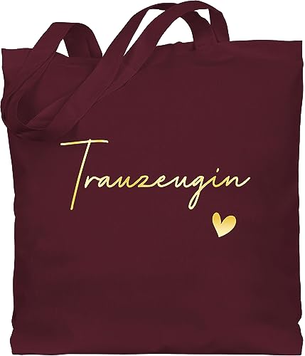 Shirtracer Baumwolltasche - JGA Junggesellenabschied Frauen - Trauzeugin Maid of Honor - Unisize - Bordeauxrot - beutel braut bachelorette party stofftüten tasche jungesselnabschied jutebeutel von Shirtracer