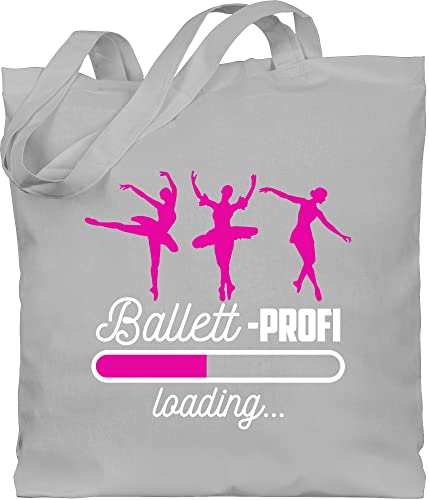 Shirtracer Baumwolltasche - Kinder Sport Kleidung - Ballett Profi loading - weiß - Unisize - Hellgrau - tanzen sprüche tanz geschenk tänzer stofftasche dance tasche tänzerin stoffbeutel tanzsport von Shirtracer