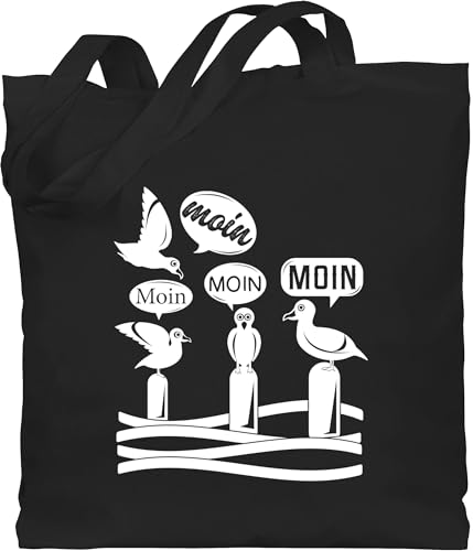 Shirtracer Baumwolltasche - Sprüche Statement - Moin - Möwen - weiß - Unisize - Schwarz - jutebeutel norddeutsch mit aufschrift möwe stoffbeutel statements moein beuteltasche sprüchen hamburg jute Shirtracer Baumwolltasche - Sprüche Statement - Moin - Möwen - weiß - Unisize - Schwarz - jutebeutel norddeutsch mit aufschrift möwe stoffbeutel statements moein beuteltasche sprüchen hamburg jute von Shirtracer