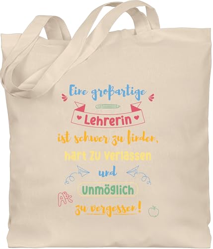 Shirtracer Baumwolltasche - Taschen - Eine großartige Lehrerin ist schwer zu finden | Lehrerin Abschiedsgeschenk | Geschenk für Lehrerin Abschied | Abschiedsgeschenke Lehrerin Grundschule - Unisize von Shirtracer