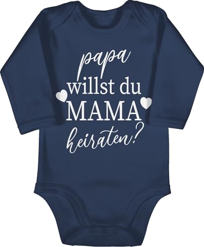 Shirtracer Body langarm Mädchen Junge - Hochzeit - Papa willst du Mama heiraten - Willst Du meine Mama heiraten Neugeborenen Heiratsantrag Baby Antrag Papi - 6/12 Monate - Navy Blau - langarmbody Shirtracer Body langarm Mädchen Junge - Hochzeit - Papa willst du Mama heiraten - Willst Du meine Mama heiraten Neugeborenen Heiratsantrag Baby Antrag Papi - 6/12 Monate - Navy Blau - langarmbody von Shirtracer