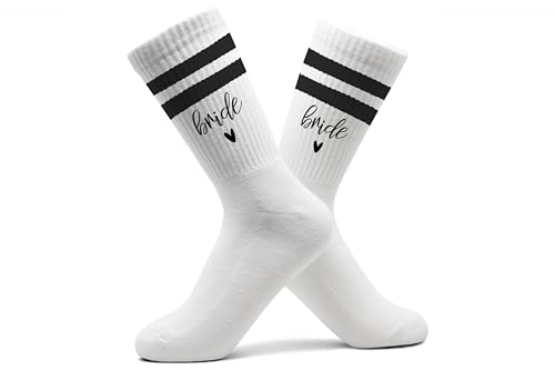 Bride Socken JGA Tennissocken Bride I Tennissocken Junggesellinnenabschied Accesoires Junggesellenabschied Frauen - 37-41 - Schwarz - braut bachelorette socks the bridal shower damen von Shirtracer