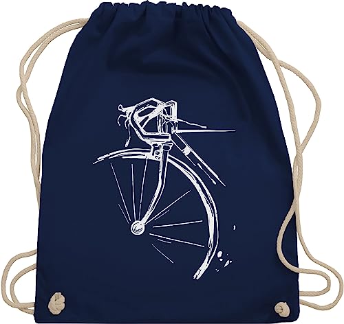 Turnbeutel Rucksack - Bekleidung Radsport - Fahrrad Rennrad - Unisize - Navy Blau - fahrradmotiv stoffbeutel baumwolle fahr rad baumwollrucksack .fahrrad stofftasche fahrradbekleidung bag fahhrad von Shirtracer