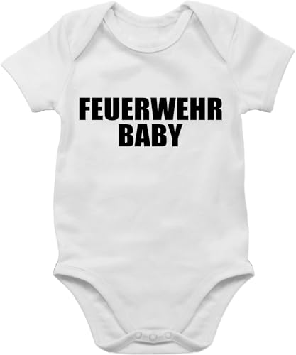 Body Junge Mädchen - Feuerwehr Baby - schwarz - 1/3 Monate - Weiß - geschenkartikel baby-kurzarmbodys strampler freiwillige babysachen sachen geschenke babykleidung neugeborenen outfit bodies von Shirtracer