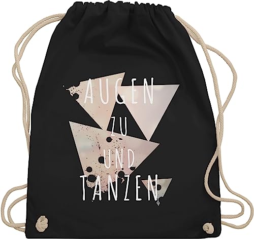 Shirtracer Turnbeutel Rucksack - Festival & Konzert - Augen zu und tanzen Techno Geschenk - Unisize - Schwarz - festivalrucksack festivalbeutel festivals tanz beutel für konzerte festival-bag von Shirtracer