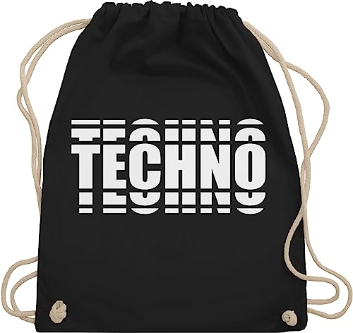 Turnbeutel Rucksack - House Music & Rave - Techno Festival Outfit Geschenk Musik Disco Party - Unisize - Schwarz - raver bag festivalbeutel konzert beutel festival-bag festivals beutelrucksäcke von Shirtracer