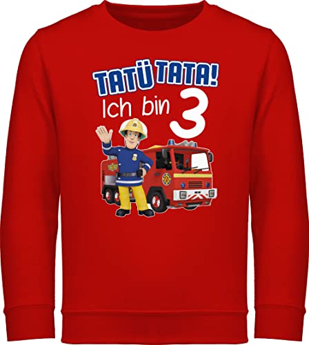 Shirtracer Sweatshirt Kinder Pullover für Jungen Mädchen - Feuerwehrmann Sam - Tatü Tata! Ich Bin 3-116 (5/6 Jahre) - Rot - Hoddy Jahre Junge Geburtstag feuwehrman DREI Langarm geburtstagspullover von Shirtracer