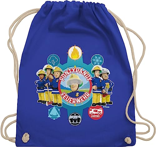 Shirtracer Turnbeutel Rucksack - Feuerwehrmann Sam Tasche - Pontypandy Feuerwehr - Unisize - Royalblau - taschen turnen beutel sportbeutel baumwolle stoffbeutel stofftasche stoffsackerl stoffrucksack von Shirtracer