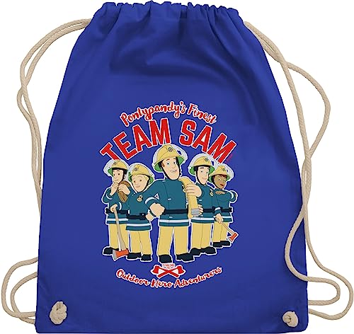 Turnbeutel Rucksack - Feuerwehrmann Tasche - Team Sam - Unisize - Royalblau - feuerwehr mann gymsack der feuermann stoffbeutel feuwehrmann kinderturnbeutel sporttasche beutel turnsackerl turnsack von Shirtracer