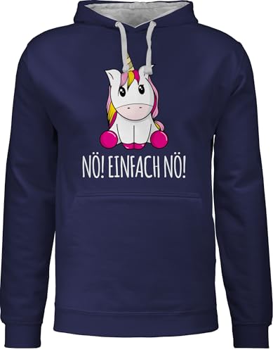 Pullover Herren Frauen Hoodie Kontrast zweifarbig - Einhörner - Damen - Nö Einfach Nö Einhorn - XS - Navy Blau/Grau meliert - einhornpulli einhörnern no pulli kapuzenpullover mit spruch unicorns Pullover Herren Frauen Hoodie Kontrast zweifarbig - Einhörner - Damen - Nö Einfach Nö Einhorn - XS - Navy Blau/Grau meliert - einhornpulli einhörnern no pulli kapuzenpullover mit spruch unicorns von Shirtracer