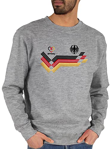 Sweater Pullover Sweatshirt Herren Damen - Fußball EM - 12. Mann Deutschland Mannschaft WM - XL - Grau meliert - europameisterschaft 2024 germany pulli fussball deutsche fu ball deutschland. von Shirtracer