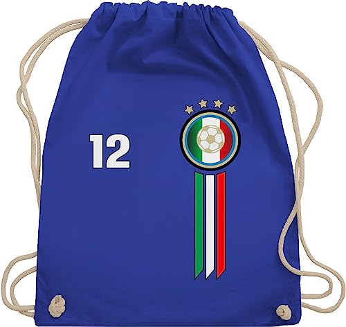 Turnbeutel Rucksack - Fußball EM WM - Taschen - 12. Mann Italien Emblem - Unisize - Royalblau - europameisterschaft nationalmannschaft stoffrucksack em24 beutel em- fanartikel rucksäcke 2024 von Shirtracer