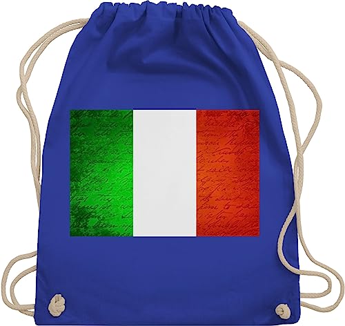 Shirtracer Turnbeutel Rucksack - Fußball EM WM - Taschen - Flagge Italien - Unisize - Royalblau - europameisterschaft italienischer turnsack fu ball stoffbeutel fussball stoffrucksack em- fanartikel von Shirtracer