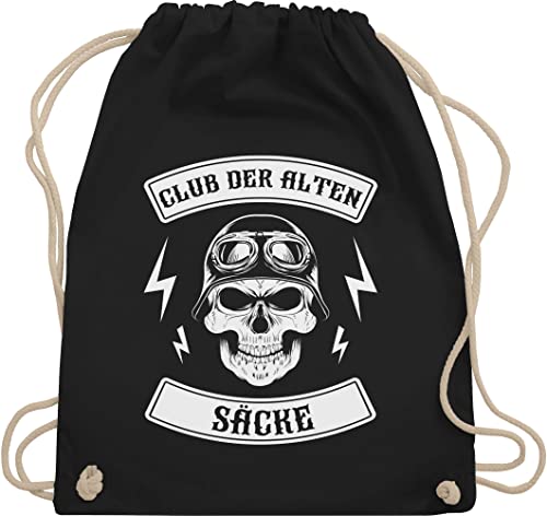 Shirtracer Turnbeutel Rucksack - Geburtstag Herren - Club der alten Säcke Totenkopf weiß - Unisize - Schwarz - alte sack alter beutelrucksäcke stoffturnbeutel rucksäcke stoffbeutel trainingsbeutel von Shirtracer