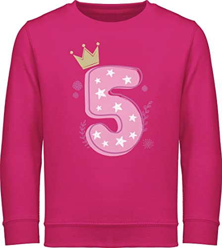 Sweatshirt Kinder Pullover für Jungen Mädchen - 5. - Fünfter Geburtstag - 116 (5/6 Jahre) - Fuchsia - 5 yrs jahre junge geburtstagspullover old years jahre, year zahl birthday geschenk jährige von Shirtracer