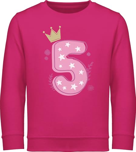 Sweatshirt Kinder Pullover für Jungen Mädchen - 5. - Fünfter Geburtstag - 116 (5/6 Jahre) - Fuchsia - geburtstagspullover 5 jahre geburtstags fünf zahl reitpullover geburtstagsshirt langarm alt von Shirtracer