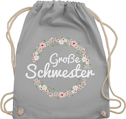 Shirtracer Turnbeutel Rucksack - Taschen - Große Schwester I Geschenk - Unisize - Hellgrau - turnsäckchen grose geschenke grosse schwestern sackerl mädchen für geschwister bags groesse 2024 ich bin von Shirtracer