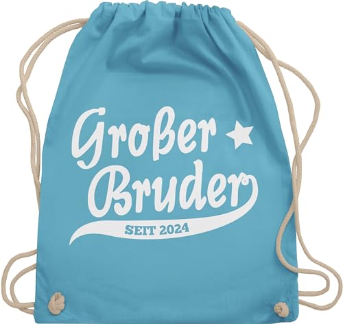 Turnbeutel Rucksack - Taschen - Großer Bruder 2024 - Unisize - Hellblau - große stofftasche geschenk seit backpack grosser+bruder 2023 gym beutel großen bin ein grosser stoffsackerl geschenke von Shirtracer