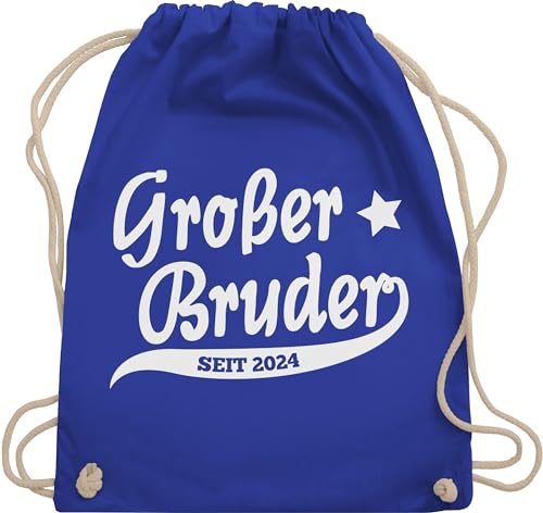 Shirtracer Turnbeutel Rucksack - Taschen - Großer Bruder 2024 - Unisize - Royalblau - beutel baumwolle geschenk big bro brother sportbeutel groß große brüder geschwister 2023 bag großen grossen von Shirtracer