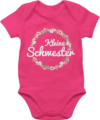 Shirtracer Baby Body Junge Mädchen - Geschwister Bruder und - Kleine Schwester - 3/6 Monate - Fuchsia - jungen strampler babybody kurzarm baby-body bodie babyklamotten kurzarmbody babybodys bodies von Shirtracer