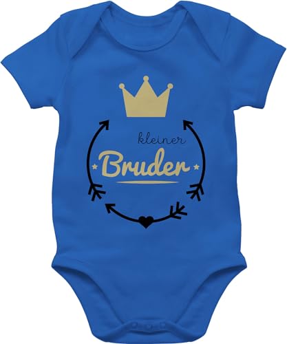 Baby Body Junge Mädchen - Kleiner Bruder - 1/3 Monate - Royalblau - babystrampler jungen outfit kurzarm strampler bodys babybody sachen bodies sommer bodysuits neugeborenen für babykleidung von Shirtracer