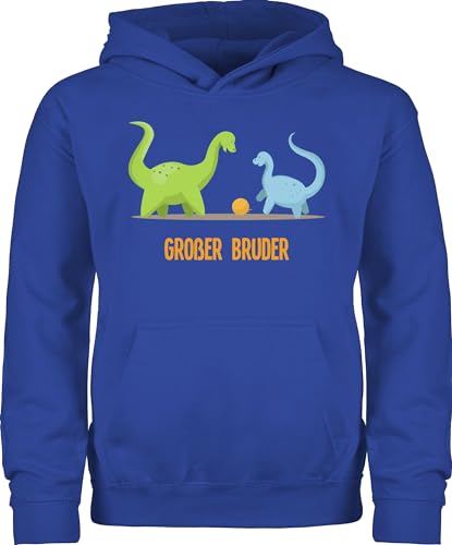 Kinder Hoodie Jungen Mädchen - Großer Bruder Dinosaurier - 116 (5/6 Jahre) - Royalblau - Pullover grosser Brother brüder reitpullover Geschenk Big bro Geschwister Kapuzenpulli Bruder große von Shirtracer