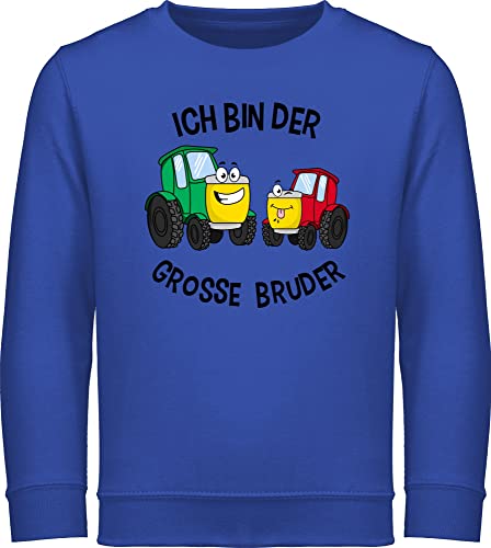 Sweatshirt Kinder Pullover für Jungen Mädchen - Ich bin der grosse Bruder Traktor - 116 (5/6 Jahre) - Royalblau - big brother pulli große brüder grosser junge größeren grossen großer geschenk von Shirtracer