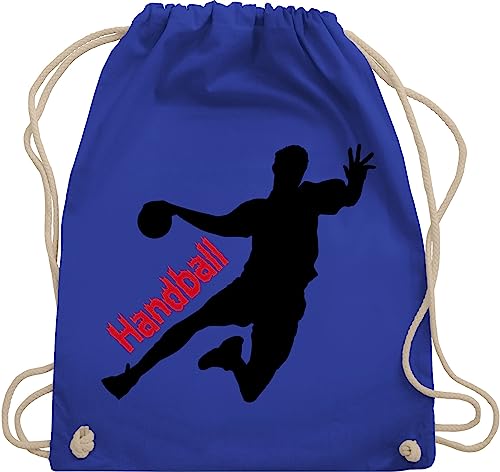 Turnbeutel Rucksack - Handball WM 2023 Trikot Ersatz - Handballer mit Schriftzug - Unisize - Royalblau - geschenke kinderturnbeutel hanball juterucksäcke sport juterucksack halbball sportsack von Shirtracer