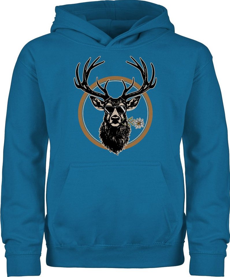 Shirtracer Hoodie Cooler Hirsch Hirschgeweih Jäger Mode für Oktoberfest Kinder Outfit von Shirtracer