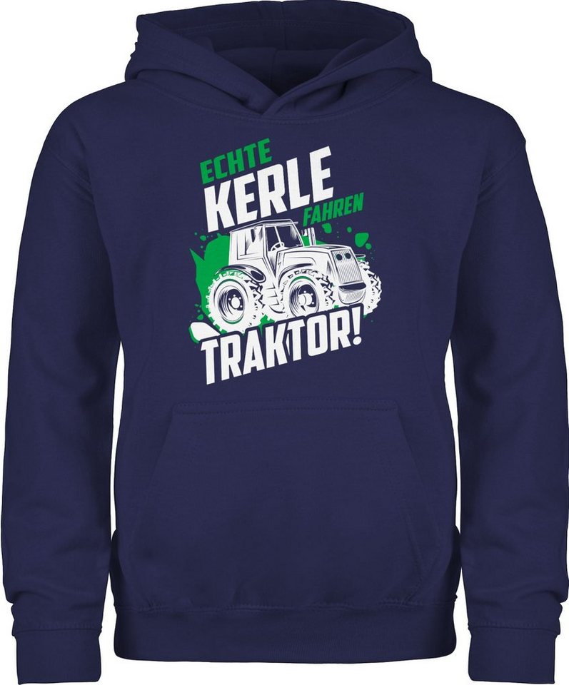 Shirtracer Hoodie Echte Kerle fahren Traktor - weiß Kinder Fahrzeuge von Shirtracer