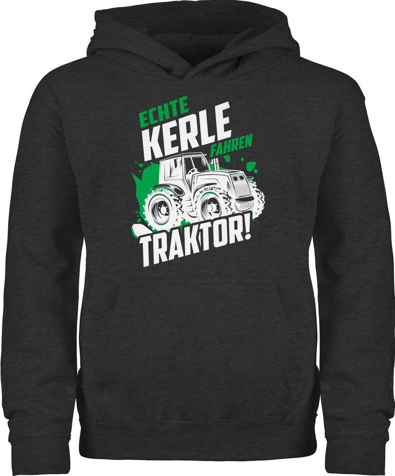 Shirtracer Hoodie Echte Kerle fahren Traktor - weiß Kinder Fahrzeuge von Shirtracer