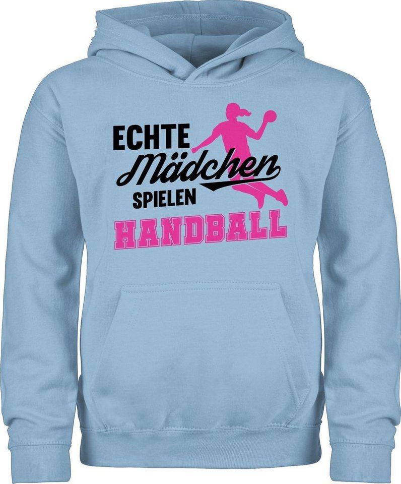 Shirtracer Hoodie Echte Mädchen spielen Handball - Sprungwurf Kinder Sport Kleidung von Shirtracer