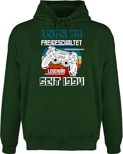 Shirtracer Hoodie Herren Pullover Männer - 30. - Geschenke 30 Geburtstag Geschenkidee - Level 30 freigeschaltet legendär seit 1994 - XL - Dunkelgrün - zum Geb Geschenk für jährigen 30ten von Shirtracer