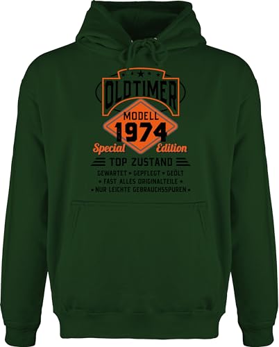 Hoodie Herren Pullover Männer - 50. Geburtstag - Oldtimer Modell 1974 - XXL - Dunkelgrün - geburtstagsgeschenk 50 jahre zum 50ste geschenke 50iger geschenke+50+geburtstag 50ster fuffzich geschenk von Shirtracer