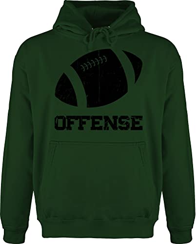 Shirtracer Hoodie Herren Pullover Männer - American Deko Superbowl Party - Offense Football - Vintage - XL - Dunkelgrün - footballfans Geschenke für Fans von Shirtracer