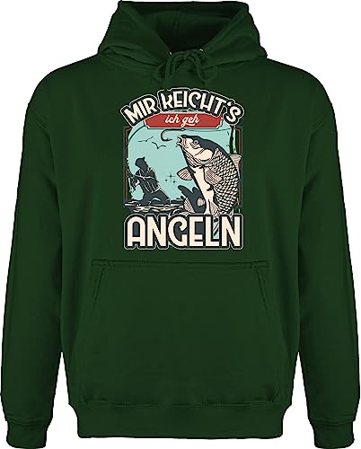 Hoodie Herren Pullover Männer - Angler Geschenke & Zubehör - Mir reicht's ich geh angeln - L - Dunkelgrün - angel fischerei gehe pullis fischen pulli grau fishing hoddies/pullies angelsport von Shirtracer
