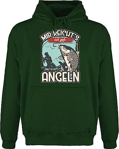 Shirtracer Hoodie Herren Pullover Männer - Angler Geschenke & Zubehör - Mir reicht's ich GEH Angeln - L - Dunkelgrün - fischen Hoodies/pullis Fisch Hoddies/pullies Angel sprüche pullis Fishing huddis von Shirtracer