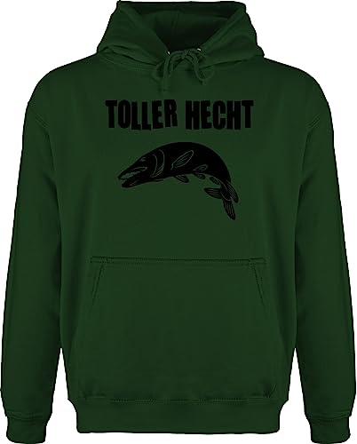 Shirtracer Hoodie Herren Pullover Männer - Angler Geschenke & Angeln Zubehör - Toller Hecht - XL - Dunkelgrün - Fisch sprüche Motto Fischer fischen angelmotiv Angelsport Angel Sport Fischerei Fishing von Shirtracer