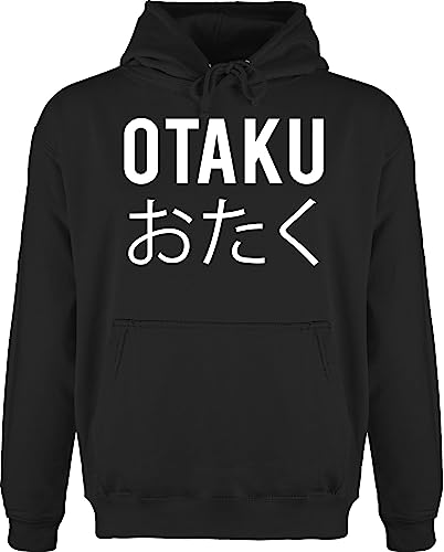 Shirtracer Hoodie Herren Pullover Männer - Anime Geschenke - Otaku - weiß - L - Schwarz - Oberteile Geschenk+Anime japanische Hoodi Schriftzeichen Pulli Hoodies Hoddie Huddy pullis Baumwolle Kleidung von Shirtracer