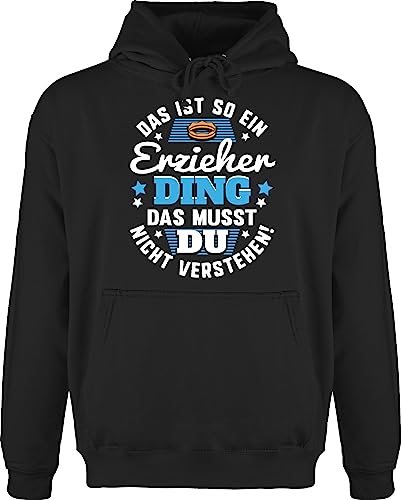 Hoodie Herren Pullover Männer - Beruf und Job Geschenke - Das ist so EIN Erzieher Ding - 3XL - Schwarz - Arbeit Pulli kollegen Geschenk Weihnachten von Shirtracer