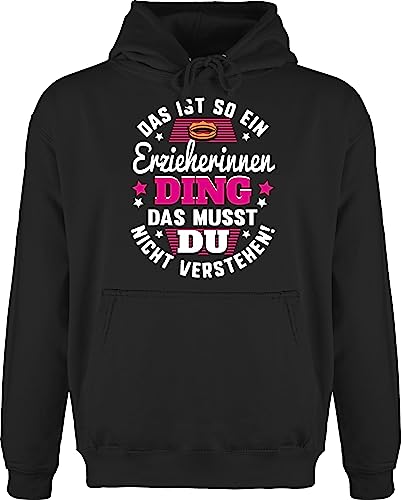 Shirtracer Hoodie Herren Pullover Männer - Beruf und Job Geschenke - Das ist so EIN Erzieherinnen Ding - 5XL - Schwarz - Arbeit Erzieherin Pulli kollegen Geschenk Weihnachten von Shirtracer
