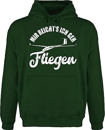 Hoodie Herren Pullover Männer - Beruf und Job Geschenke - Mir reicht's ich GEH fliegen - Geschenk Segelflieger Segelfliegen Segelflug - XXL - Dunkelgrün - Fun-Kapuzenpullover kollegen Airplane von Shirtracer