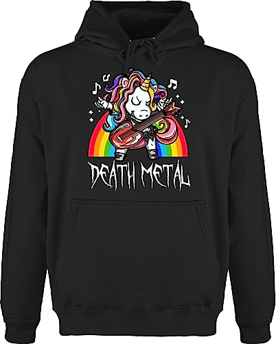 Hoodie Herren Pullover Männer - Geschenk Unicorn - Death Metal Einhorn - XXL - Schwarz - einhörner sprüche pulli spruch kapuze motiv hoodies geschenke hudis spass kapuzenpullover fans langarm von Shirtracer