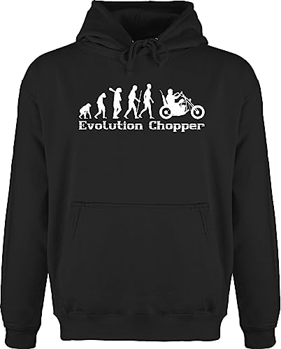 Shirtracer Hoodie Herren Pullover Männer - Entwicklung und Outfit - Evolution Chopper - L - Schwarz - Motorrad von Shirtracer